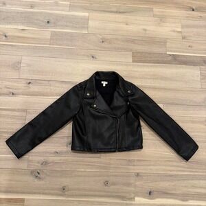 Tahari Girls Kids Black leather jacket, perfect for a night out